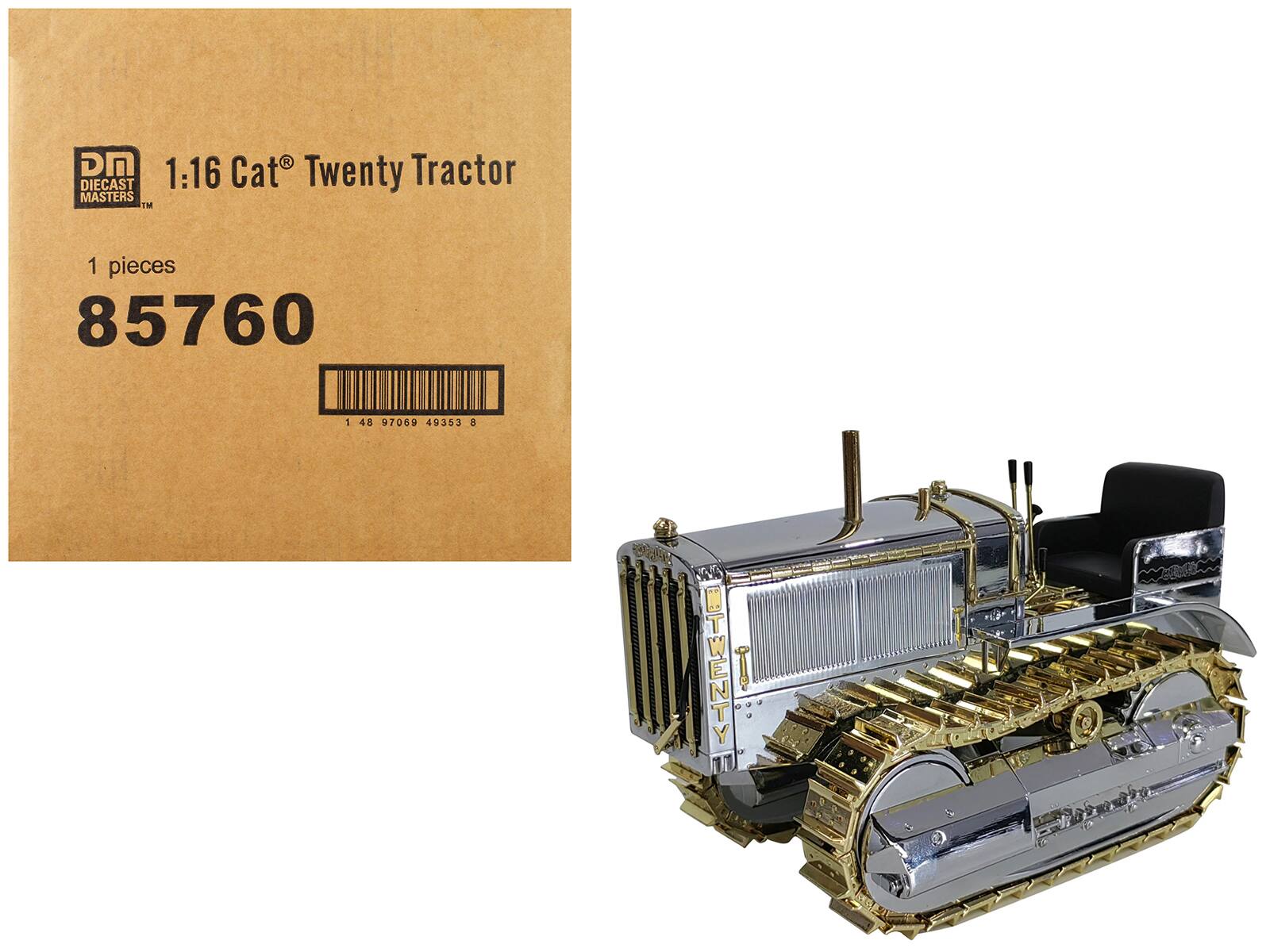 "CAT Caterpillar Twenty Tractor ""100th Anniversary"" Chrome and Gold ""Centennial Series"" 1/16 Model by Diecast Masters" price history on PriceWatchPro