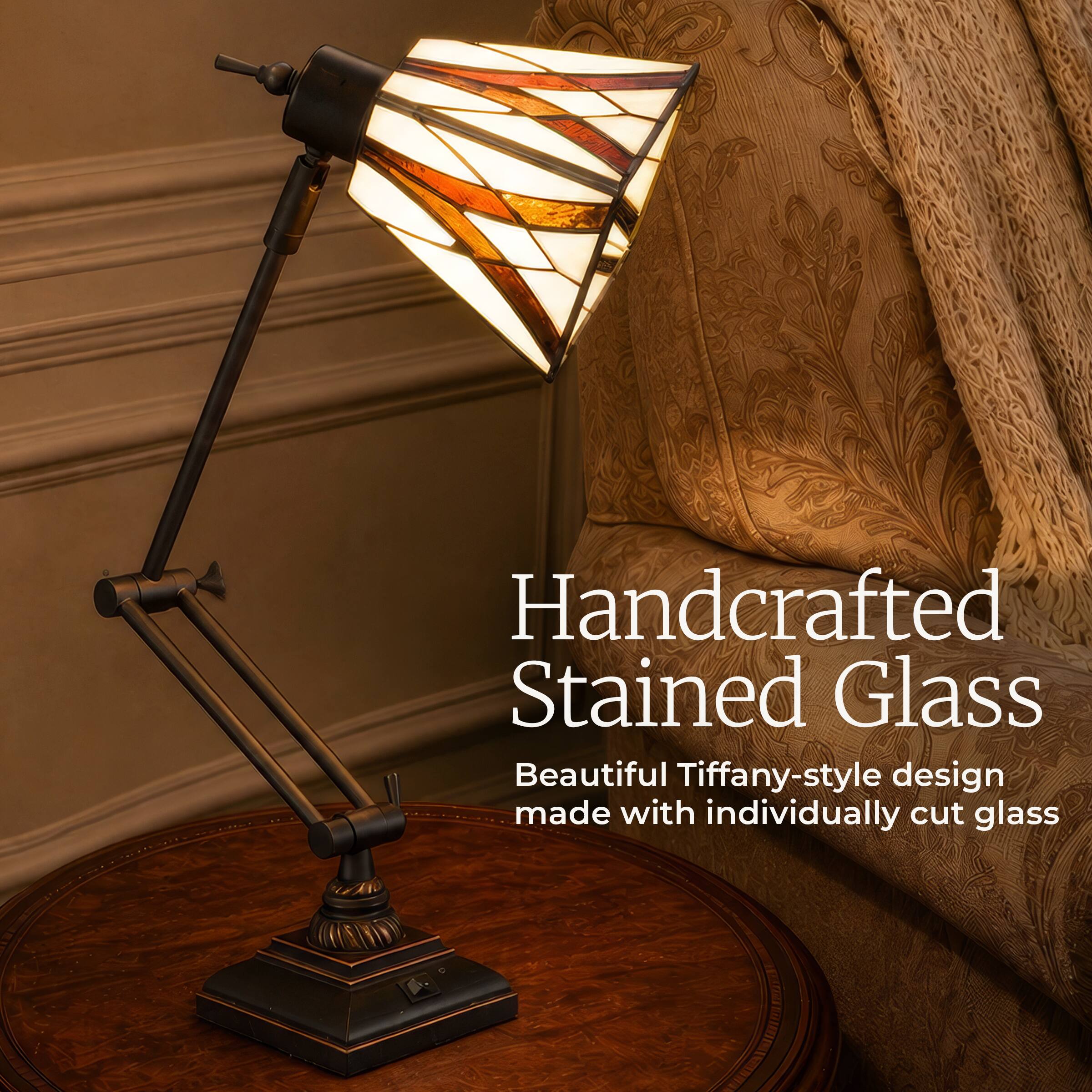 Handcrafted Stained Glass  
Beautiful Tiffany-style design made with individually cut glass