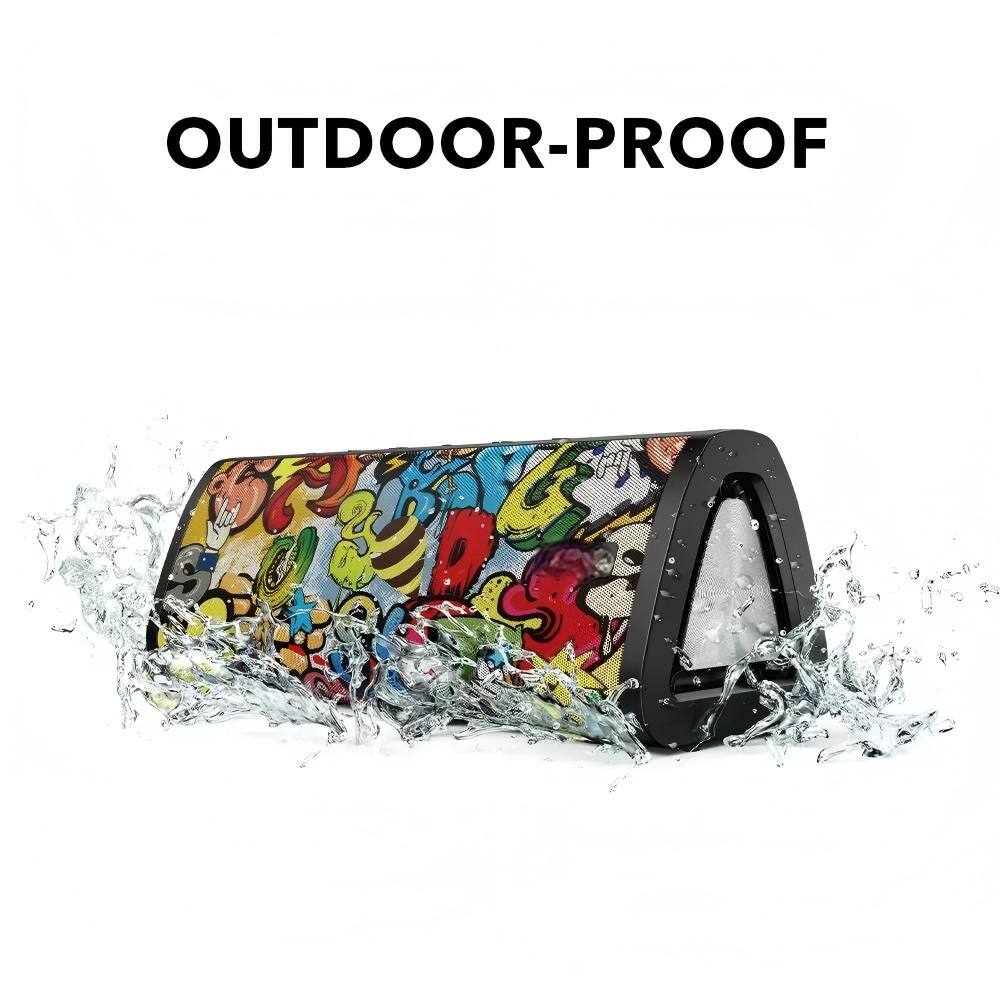 Left. Luckbyte - Portable Bluetooth Speaker with 360° Stereo Sound IPX7 Waterproof 24H Playtime 20W Output.