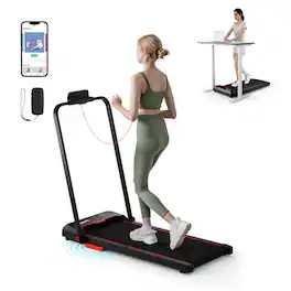 Costway - 3 in 1 Folding Treadmill with Remote Control LED Display and APP for Home - Red