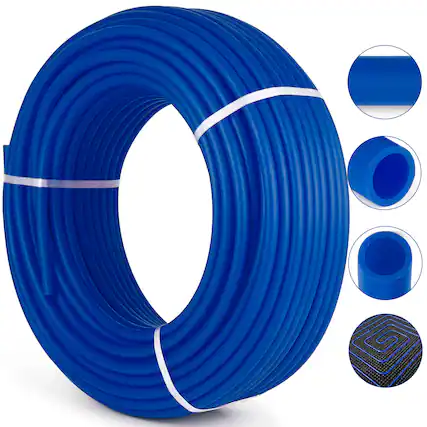 Front. VEVOR - Oxygen Non-Barrier PEX Tubing 300 Ft Blue 3/4 Inch PEX Pipe Radiant Heat Floor EVOH Pex-B Heat Durable Plumbing Flexible - Blue.