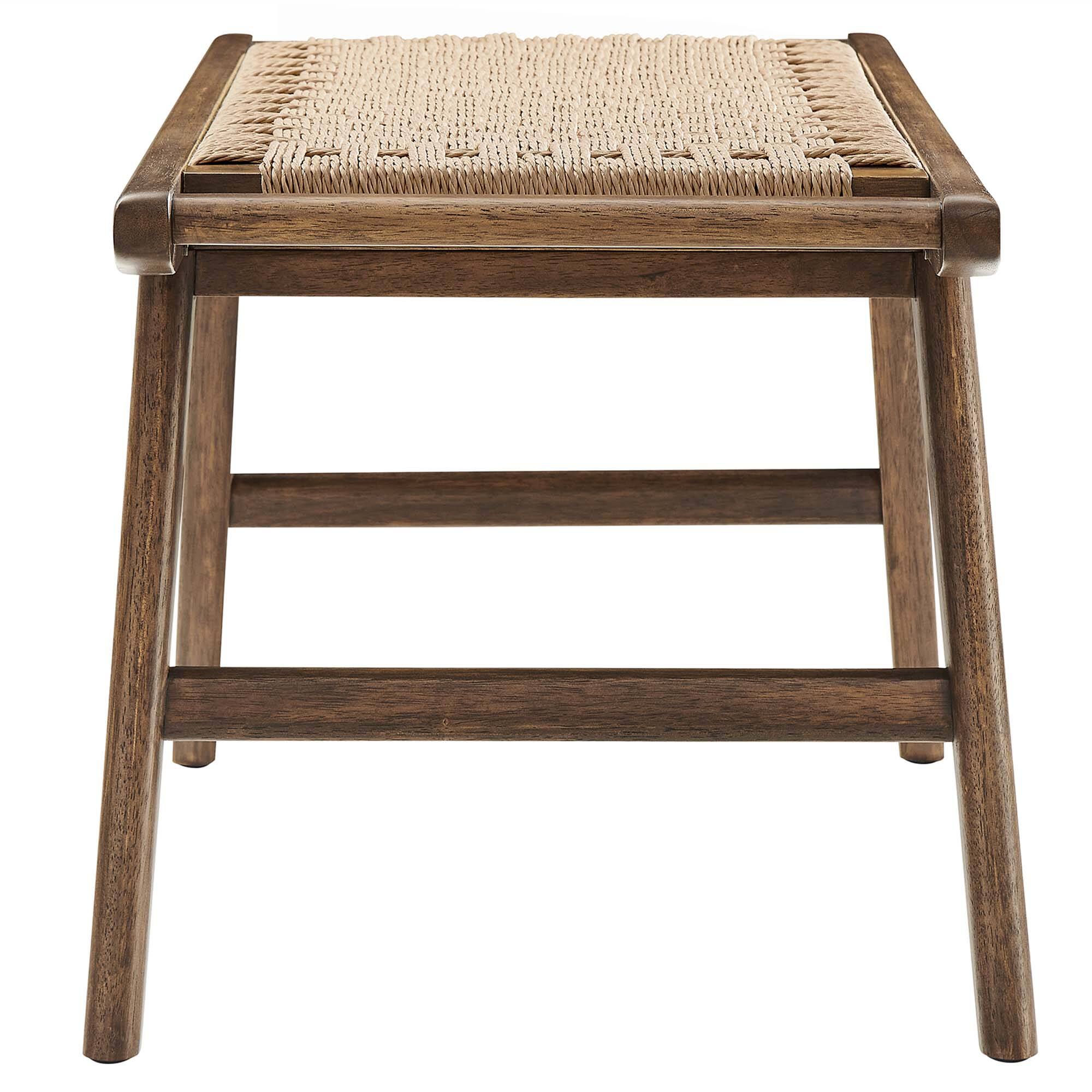 Back. Modway - Saoirse 47" Wove Rope Wood Bench by Modway - Brown.