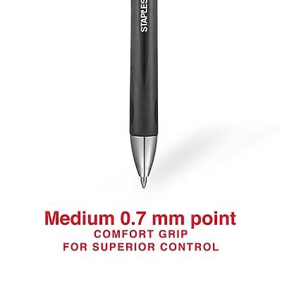 STAPLES Medium 0.7 mm point COMFORT GRIP FOR SUPERIOR CONTROL