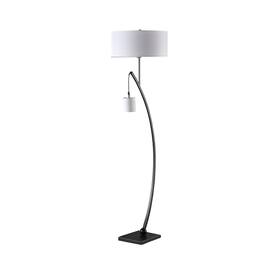 Manhattan Lane - Jiya 59 Inch Arc Floor Lamp, Hanging Design, 2 Drum Shades