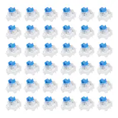 Front. Unique Bargains - 36pcs Keyboard Switches (3-Pin 50gf) Dustproof Pre-Lubed Tactile Linear Switch Replacement for MX Mechanical Keyboard - Light Blue.