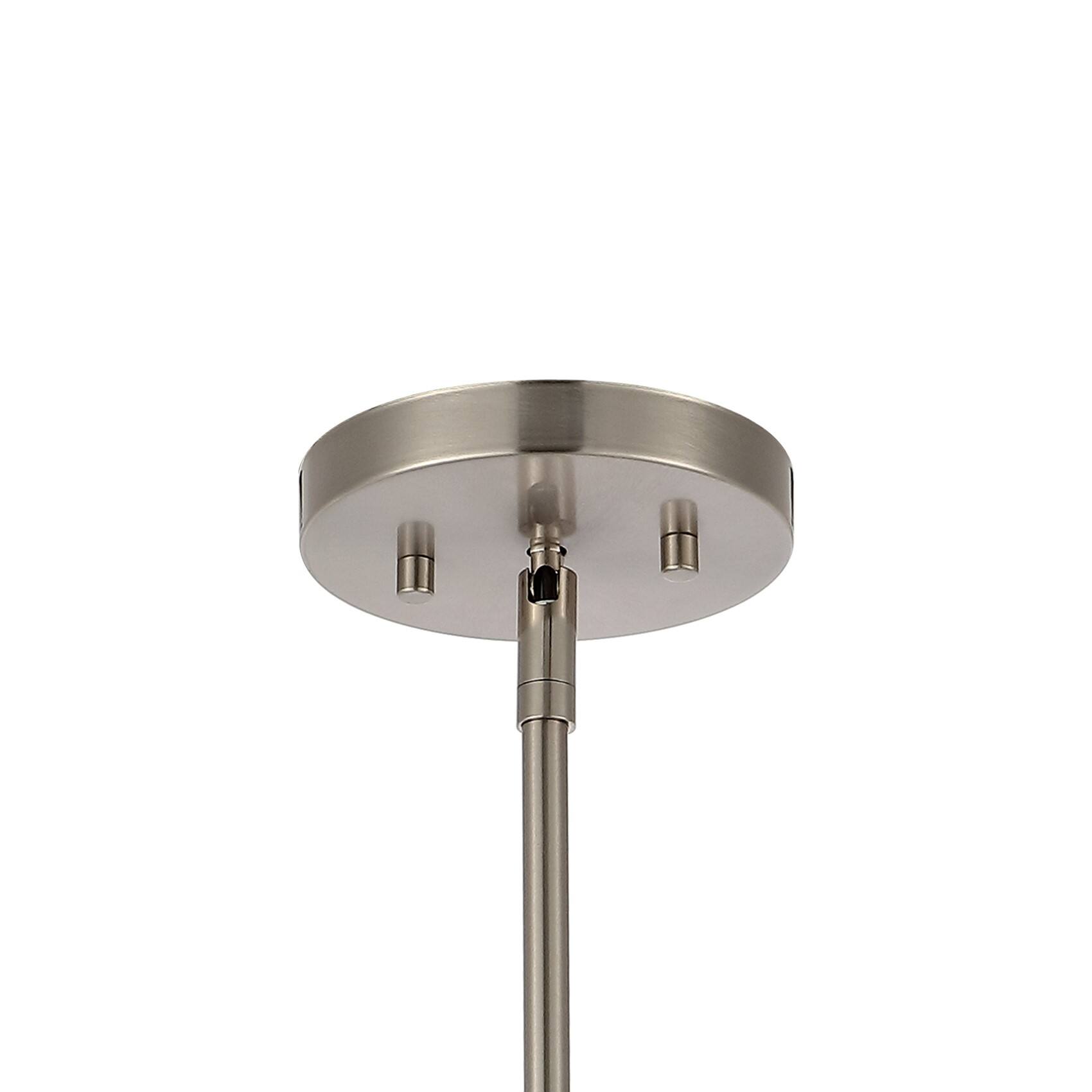 Alt View 4. Jonathan Y - Arlo 11.5" 1-Light Mid-Century Modern Iron/Seeded Glass LED Pendant, Nickel/Clear - Nickel.
