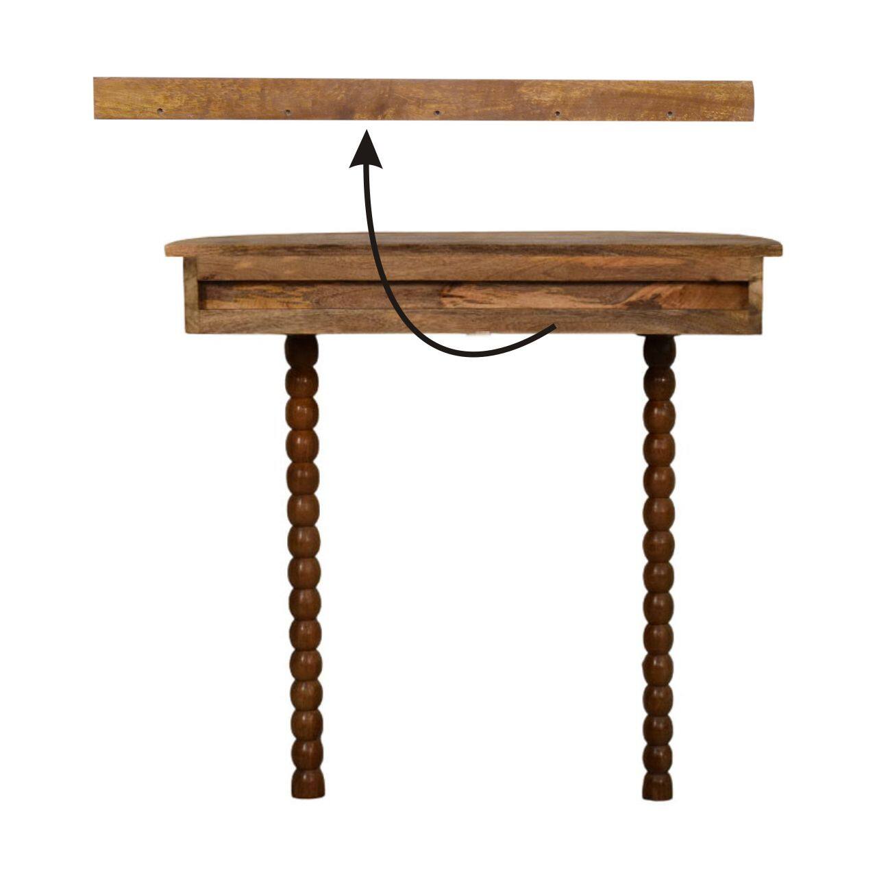 Alt View 5. Artisan Furniture - Spindle Radiator Console Table,  Brown - Beige.
