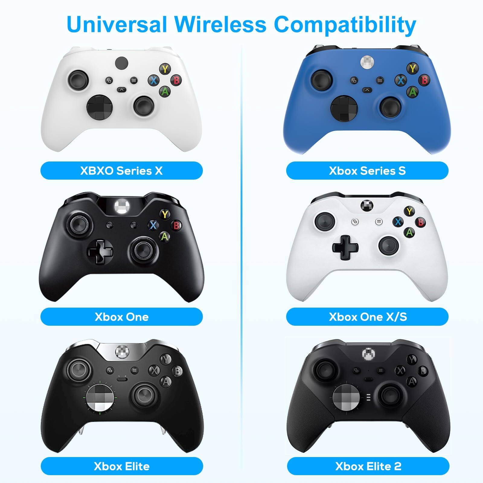 Universal Wireless Compatibility

- XBOXO Series X
- Xbox Series S
- Xbox One
- Xbox One X/S
- Xbox Elite
- Xbox Elite 2