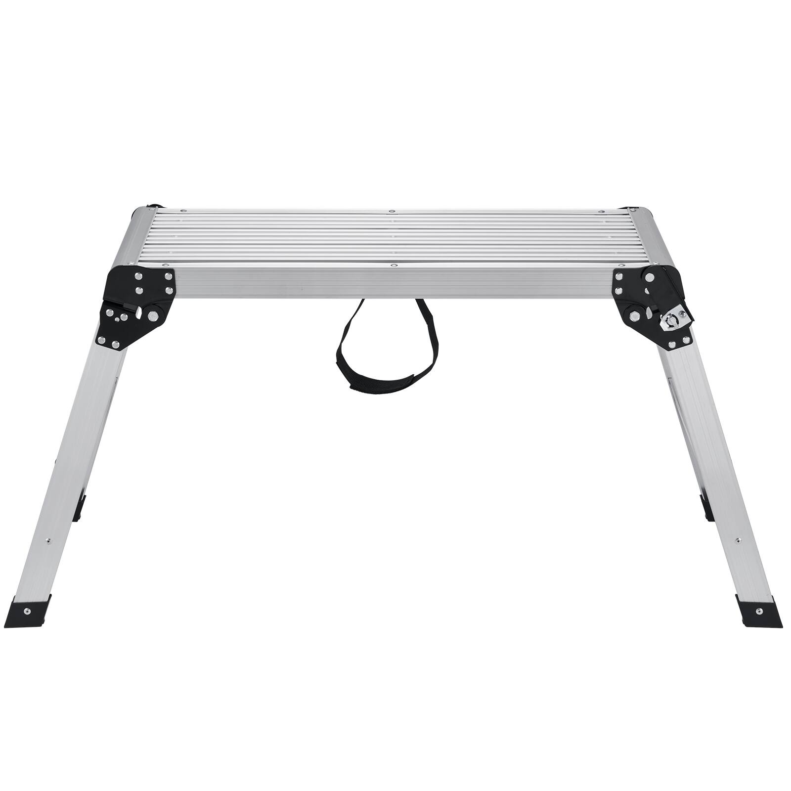 Alt View 5. VEVOR - Folding Work Platform, 330 lbs Load Capacity, Aluminum Drywall Stool Ladder, Heavy Duty Work Bench w/ Non-Slip Feet - Silver.