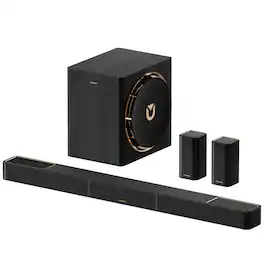 Ultimea - Skywave Series 7.1.4ch Wireless Surround Sound System for TV, Dolby Atmos SoundBar with 8" Wireless Subwoofer - Black