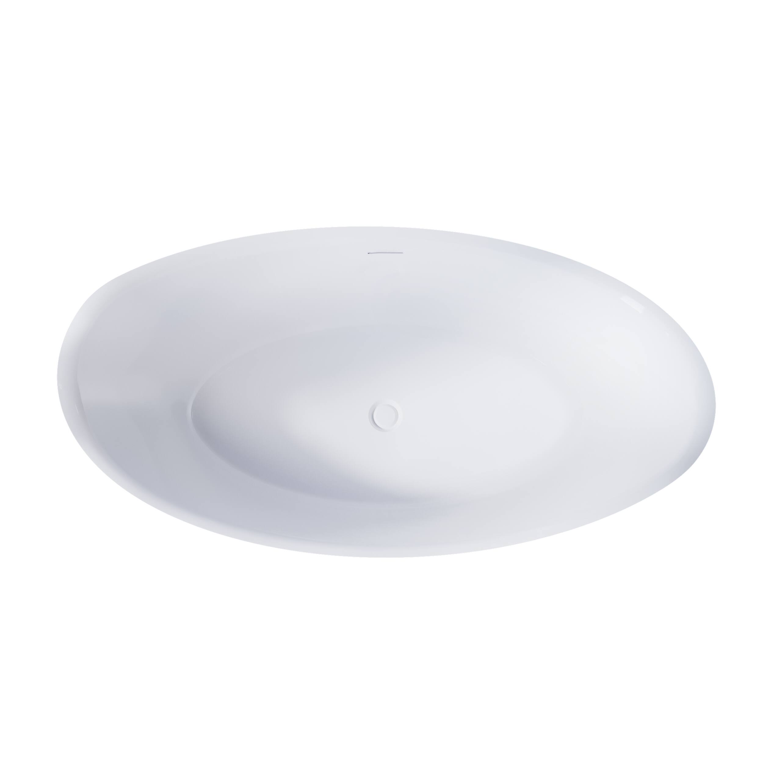 Alt View 9. WELLFOR - Swan 70 in. x 35 in. Acrylic Soaking Bathtub with Center Drain and Overflow - White.