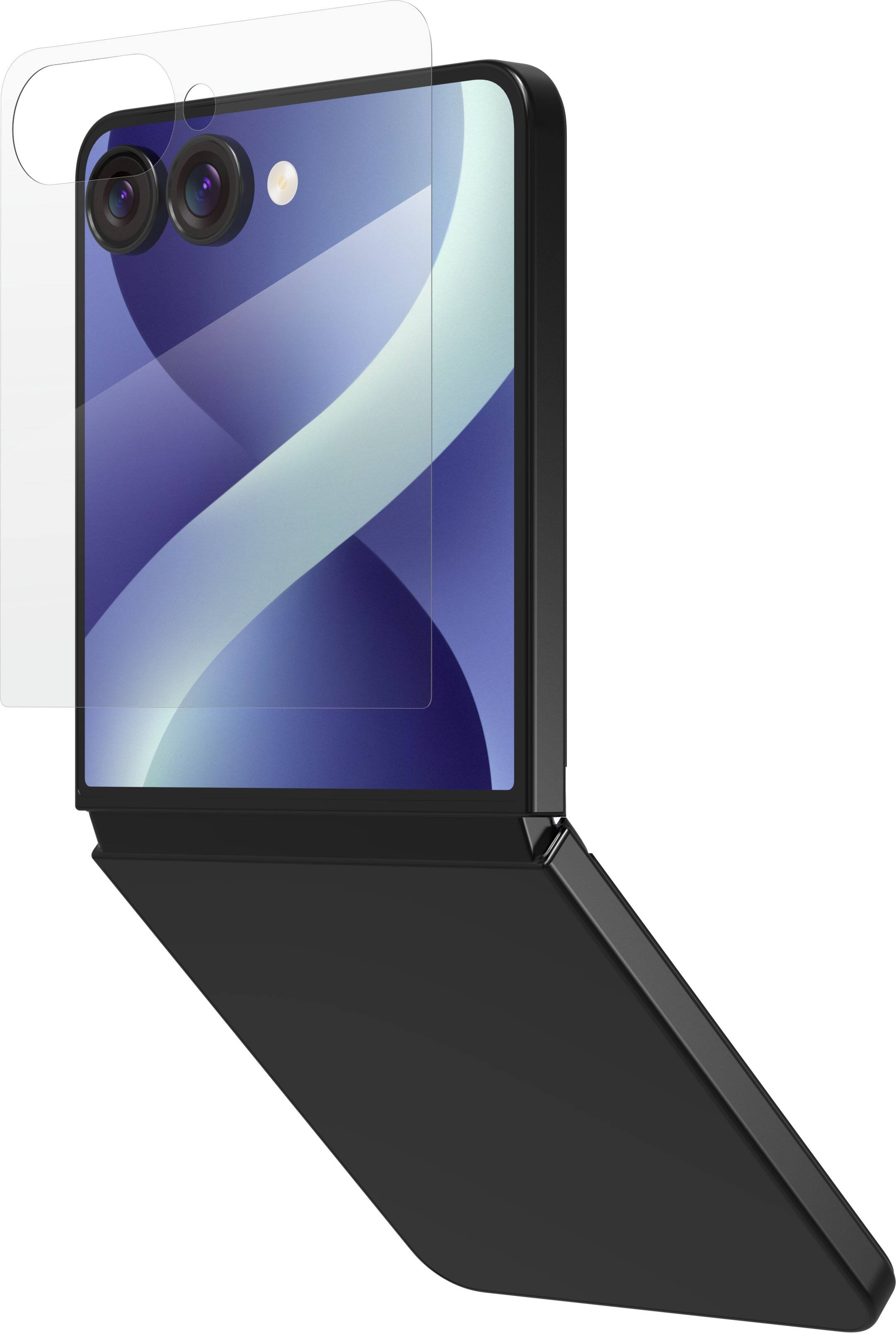 Left. ZAGG - Glass Elite Screen Protector for Samsung Galaxy Z Flip8 - Clear.