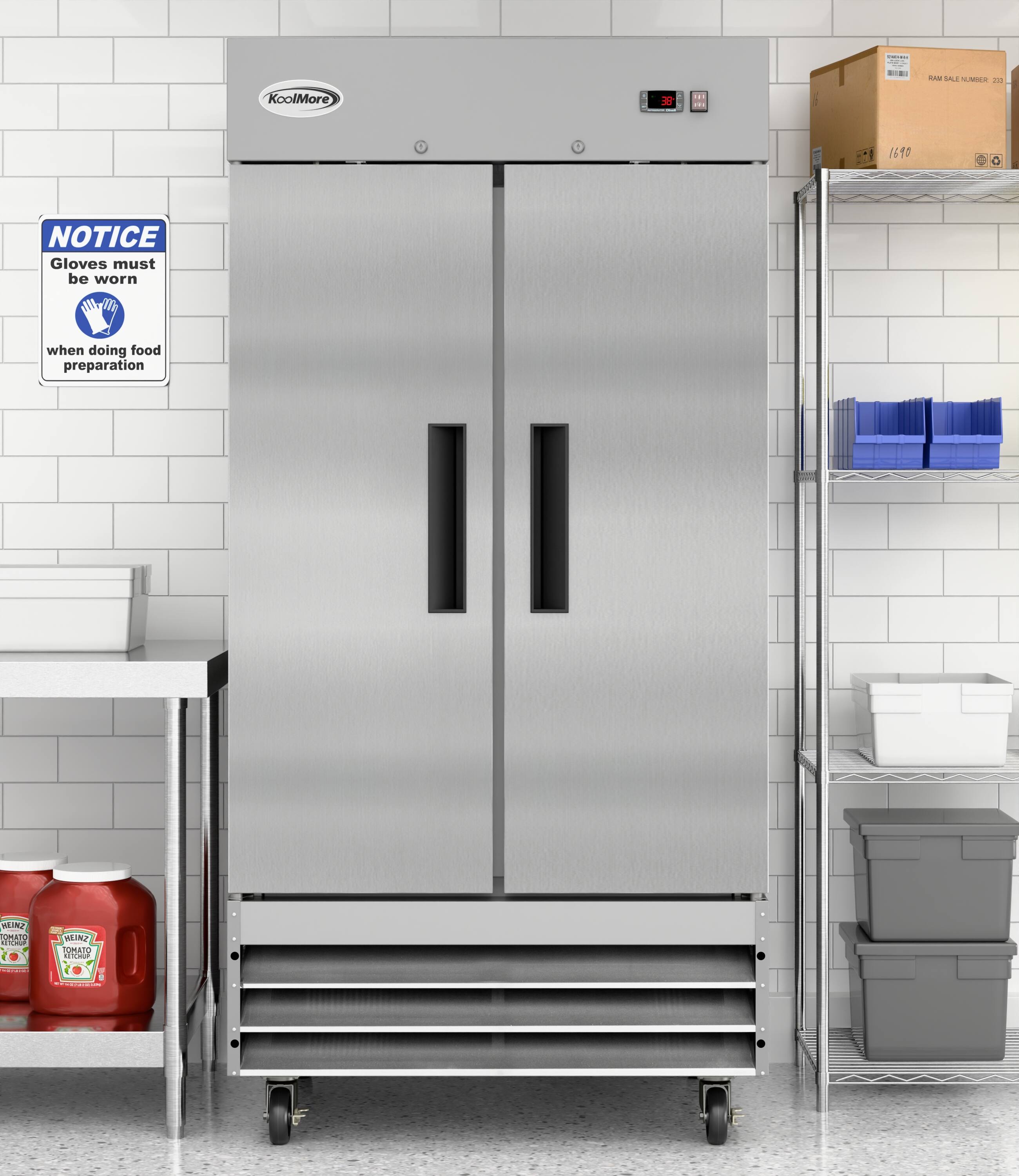 NOTICE  
Gloves must be worn  
when doing food preparation  

KoolMore  

HEINZ  
KETCHUP  
TOMATO  

RAM SALE NUMBER: 223  
1640