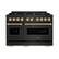 Front. ZLINE - 48 in. Wide 8 Burner Autograph Classic Dual Fuel Black Stainless Range w/ Bronze Accents (CDRBZ-48-CB) - Black Stainless Steel.