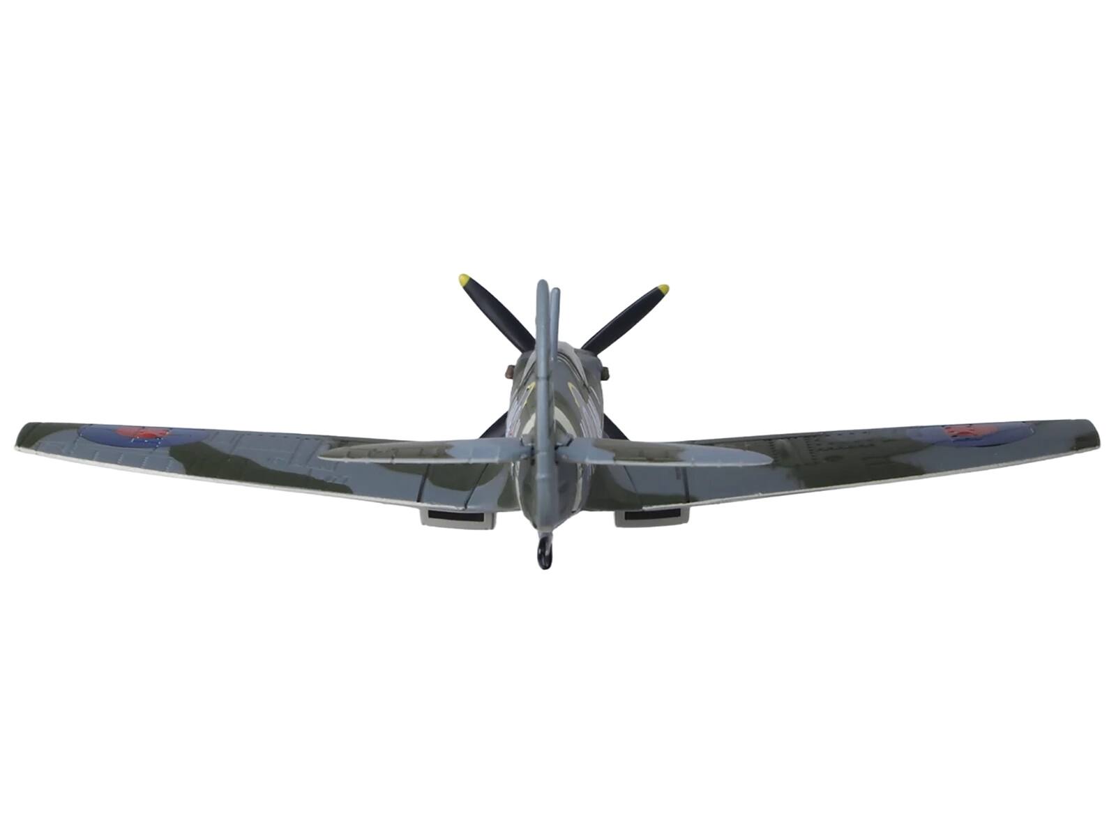 Back. Oxford Diecast - Supermarine Spitfire LF MK IXe Fighter Aircraft "TE565 10th (Czech) Fighter Squadron RAF Manston" Royal Air Force 1/72 - Multicolor.