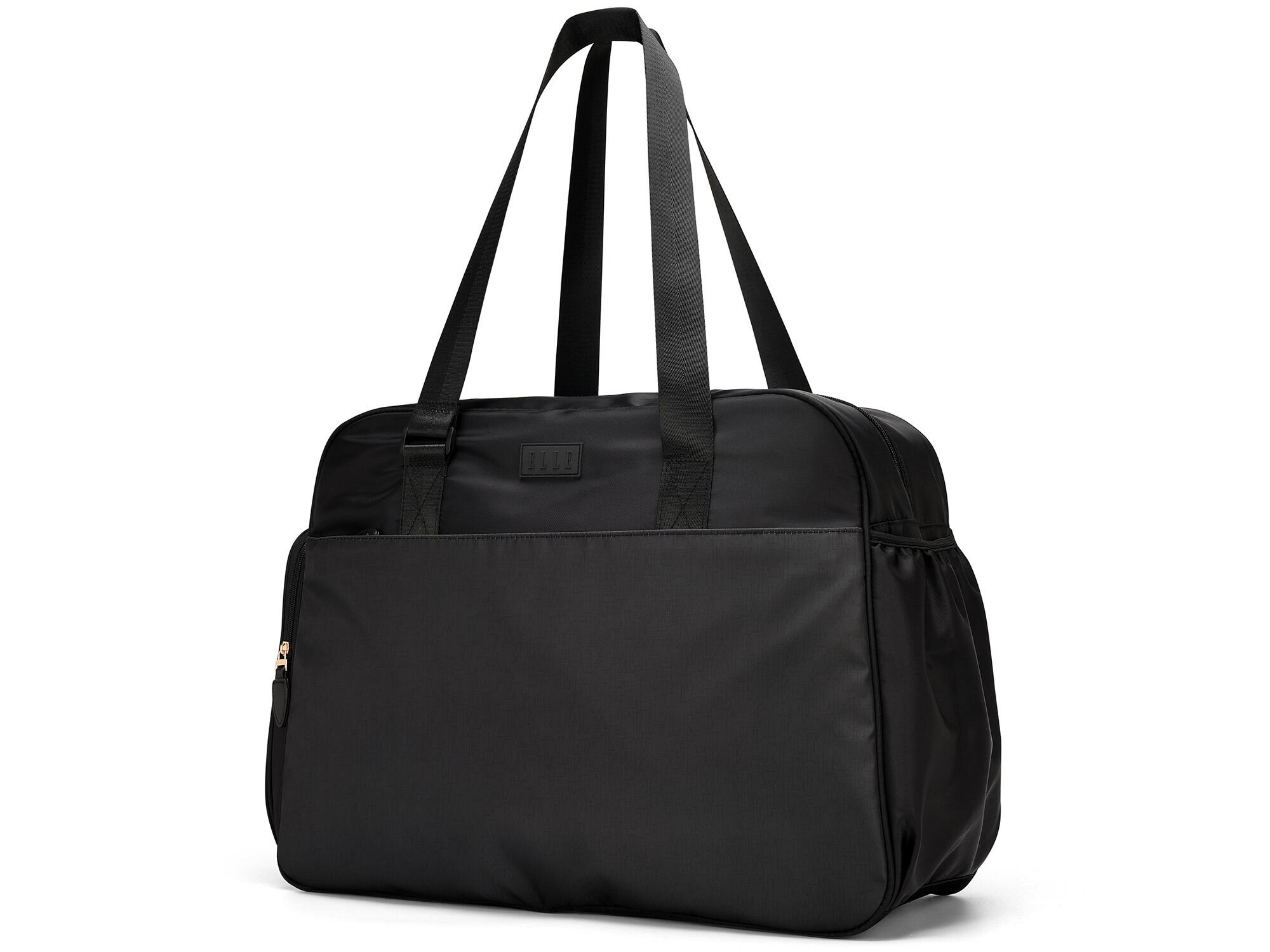 Alt View 2. Elle - ELLE Wayfarer 40L Monogram Weekender Duffel Bag | Black - Black.