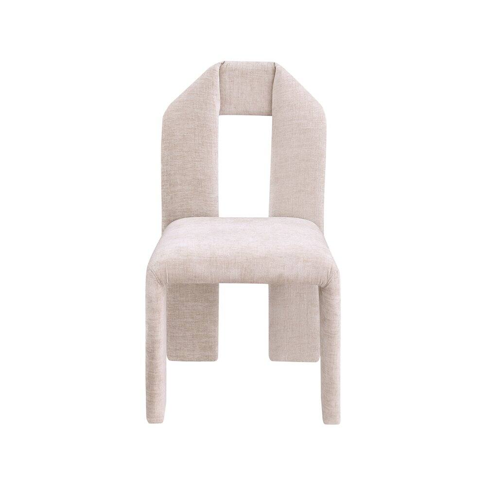 Alt View 1. Meridian Furniture - Bennett Beige Chenille Fabric Dining Chair, Set of 2 - Beige.