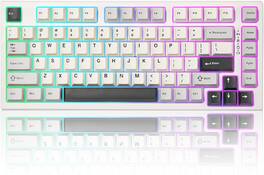 Wikistore - RT80 Rapid Trigger Hall Effect Magnetic Keyboard, 8K Polling Rate,RGB Backlit,Hot Swap,Adjustable Actuation Wireless - White