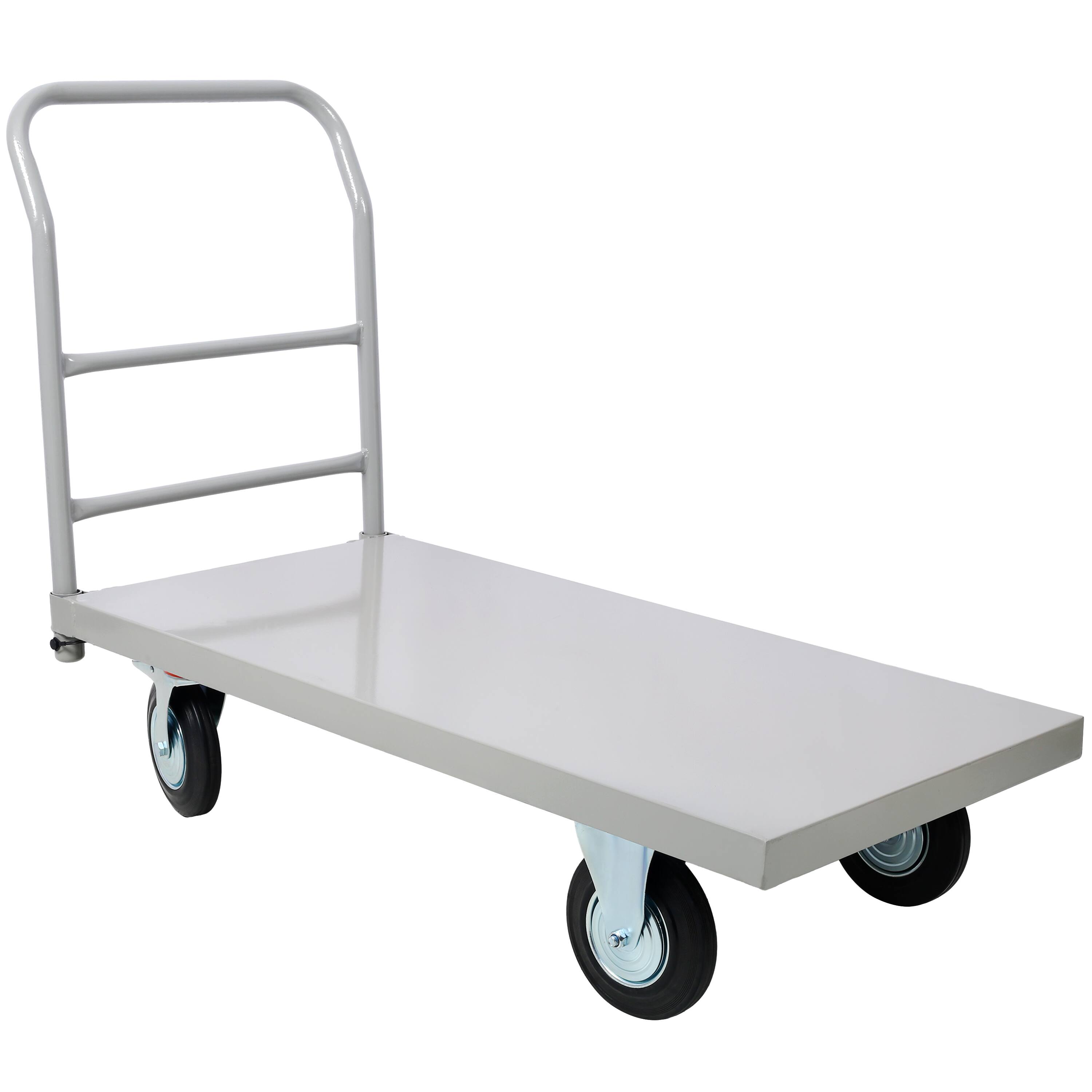 Angle. LOVMOR - 24 x 48 in. Platform Truck Flatbed Cart with Wheels, 2000-Lb Capacity - Gray.
