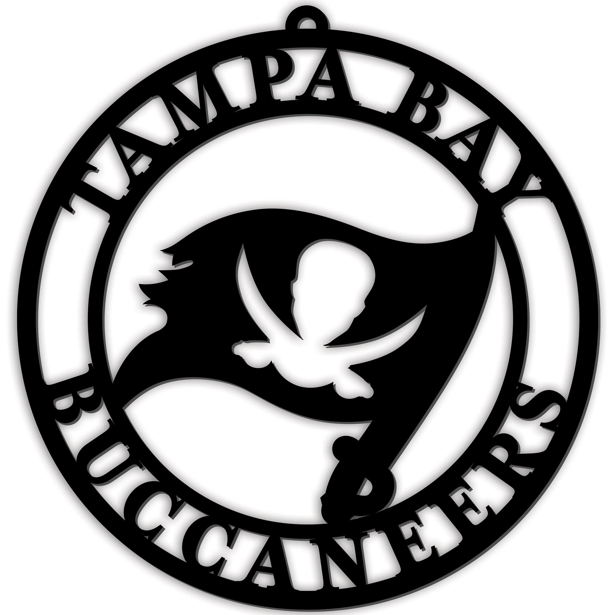 Black Tampa Bay Buccaneers 16'' Team Logo Cutout