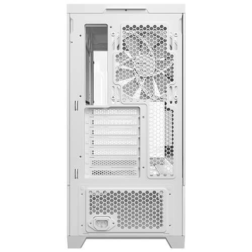 Alt View 3. Antec - C6 Wood Mid-Tower Case, Three-sided tempered glass, 3 PWM Fans Included, Support 360mm Radiator & 450mm GPU, ATX Case - White.