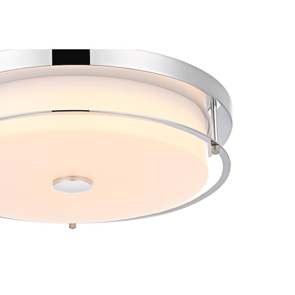 Left. Living District - Kolson 16 Inch Led Flush Mount Ceiling Light In Chrome - Chrome.