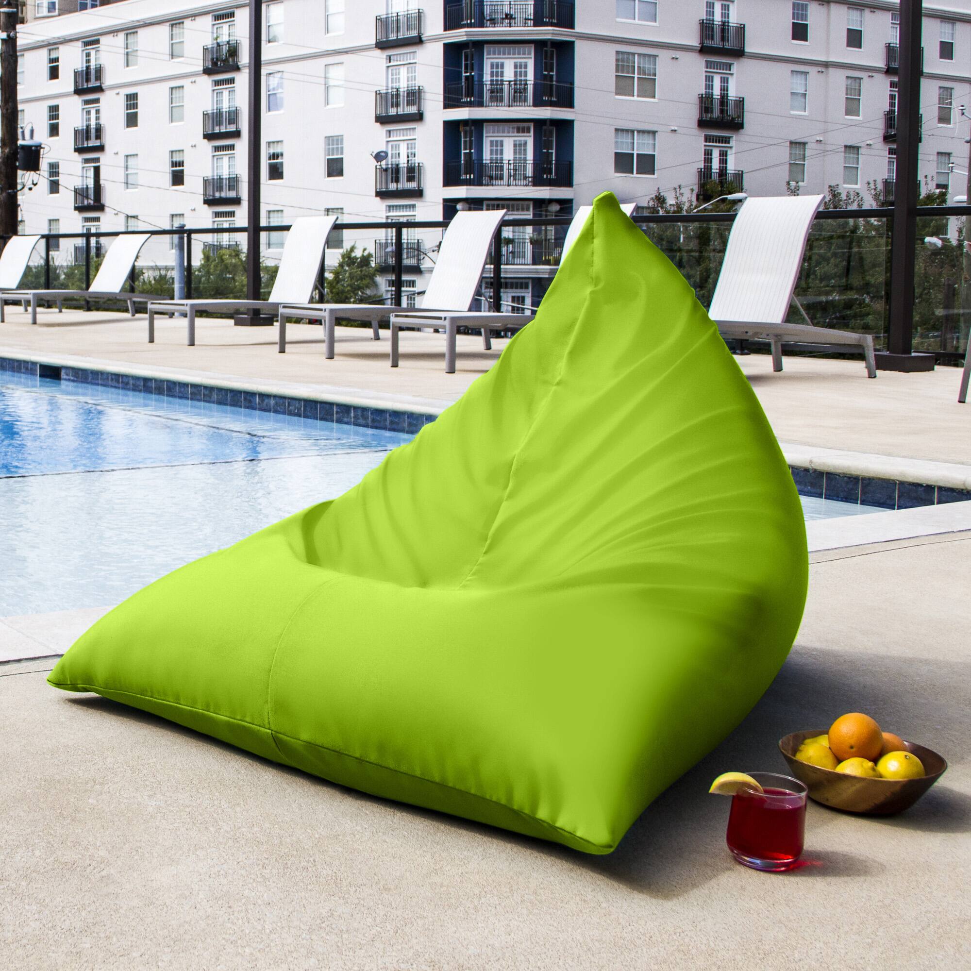 Alt View 1. Jaxx - Jaxx Twist Outdoor Bean Bag Chair, Lime - Lime.