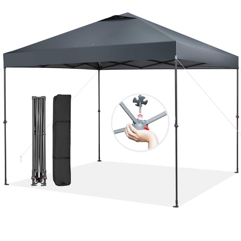 Pefilos - 10 x 10 Feet Foldable Outdoor Instant Pop-up Canopy with Carry Bag- Party Tent for Outside Party Waterproof Tent - Gray