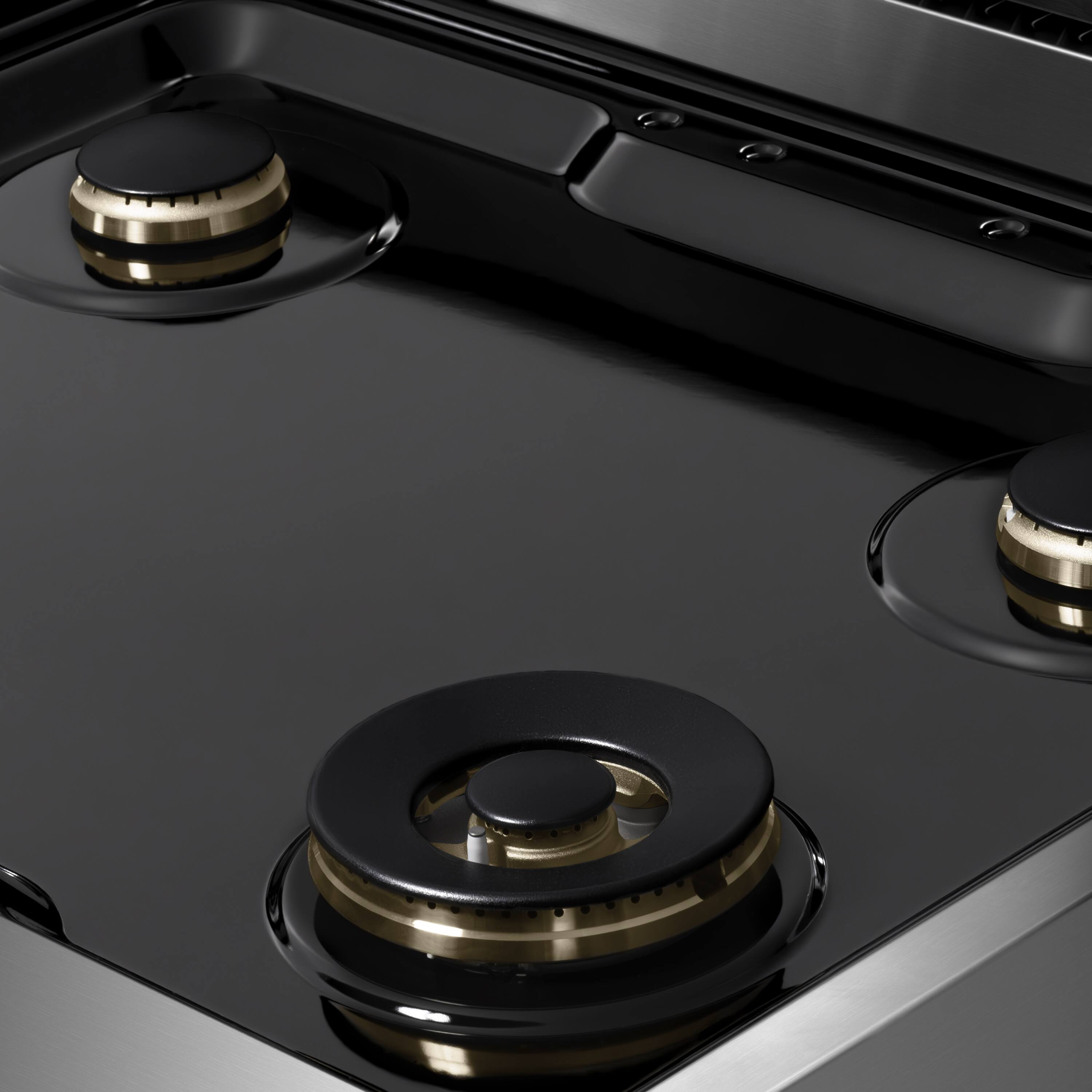 Alt View 13. ZLINE - 30 in. 4.2 cu. ft. Marino Freestanding Gas Range with Manual Clean Convection Gas Oven with 4 Brass Burners - Stainless Steel.