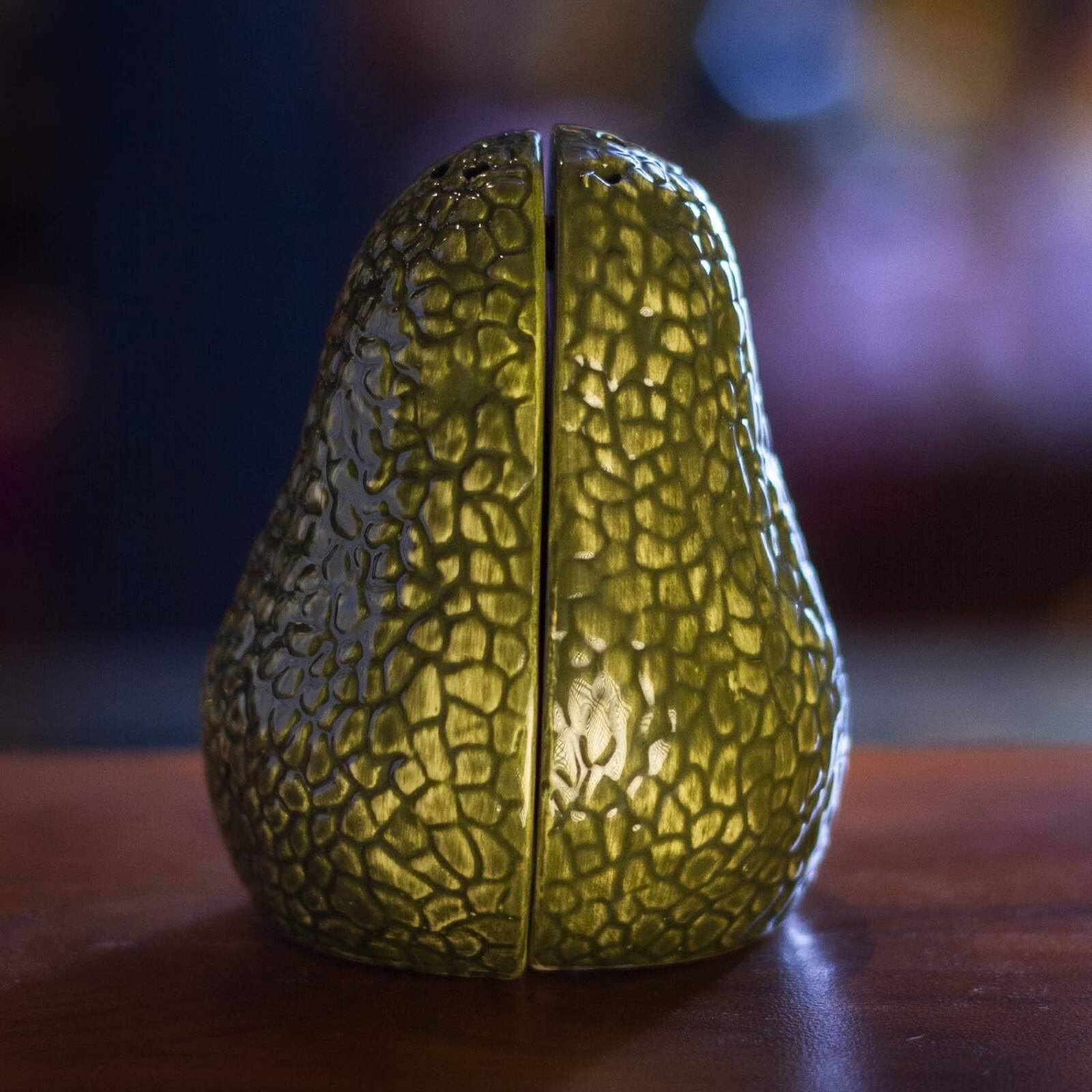 Alt View 2. Pacific Trading - Avocado Ceramic Magnetic Salt and Pepper Shakers Set - Green.