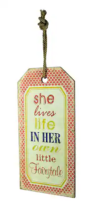 VIP Home and Garden - Her Own Little Fairytale Decorative Wood Wall Hanging - Red