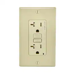 Leviton - SmartlockPro 20 amps 125 V Duplex AFCI/GFCI Dual Function Outlet 5-20R 1 pk - Ivory