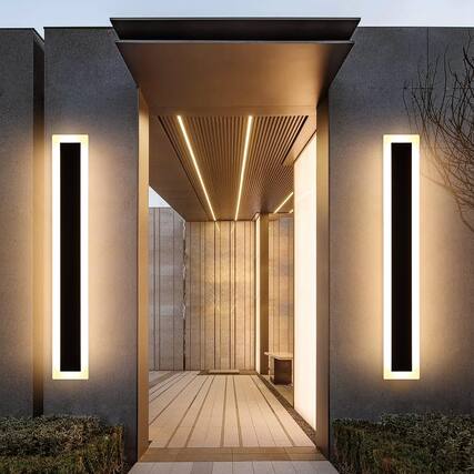 Front. Reds Spade - Upgraded Widened 47 Outdoor Wall Light Fixtures 3000k Exterior Lighting Ip65 Waterproof Rust Hardwire Mount - Warm White L47.2*W5.5IN.