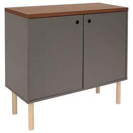 Sunnydaze - Mid-Century Modern 2-Door Accent Buffet Cabinet - Gray