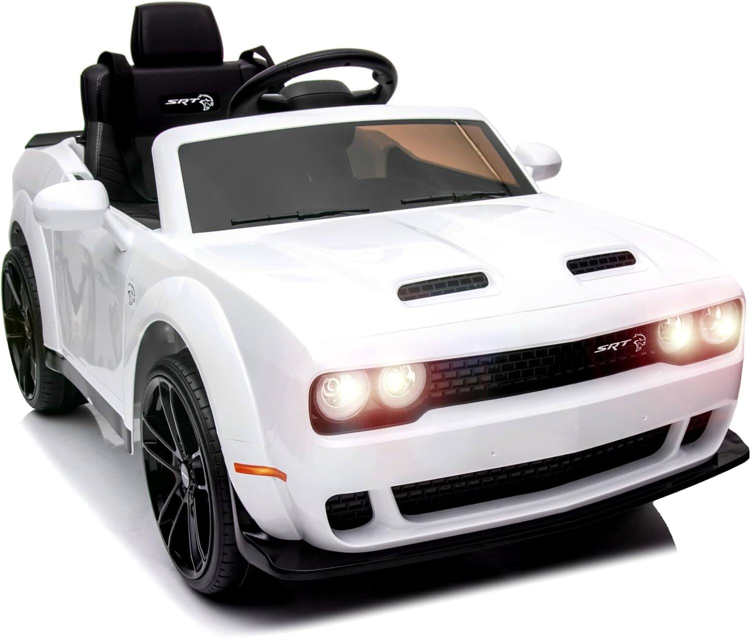 Electrodes Masters - Kids Electric Car | Licensed Dodge Challenger Ride-On 12V Battery-Powered Vehicle with Remote, LED Lights, Bluetooth - White price history on PriceWatchPro