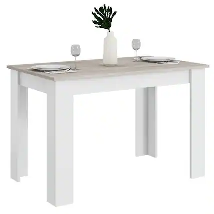 Front. Resenkos - 47 In Dining Table for Kitchen and Dining Room-Light Gray, Dining Table - Gray.