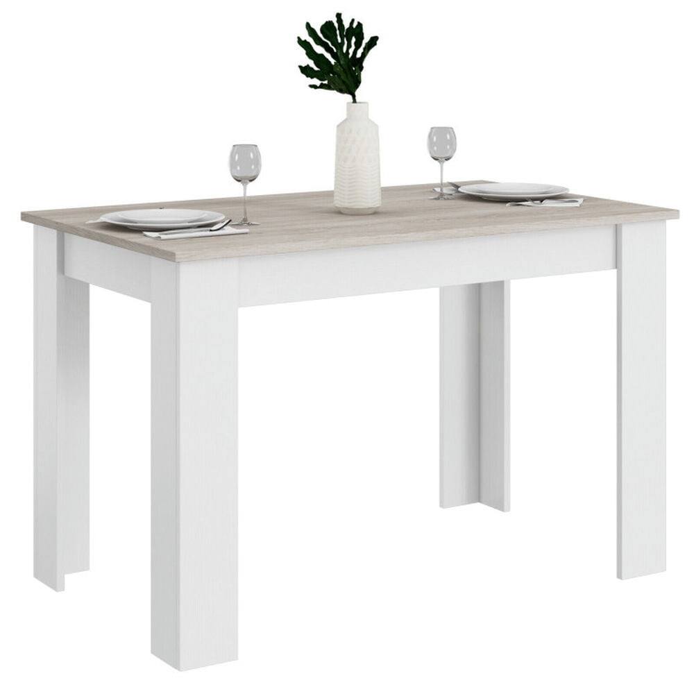 Front. Resenkos - 47 In Dining Table for Kitchen and Dining Room-Light Gray, Dining Table - Gray.