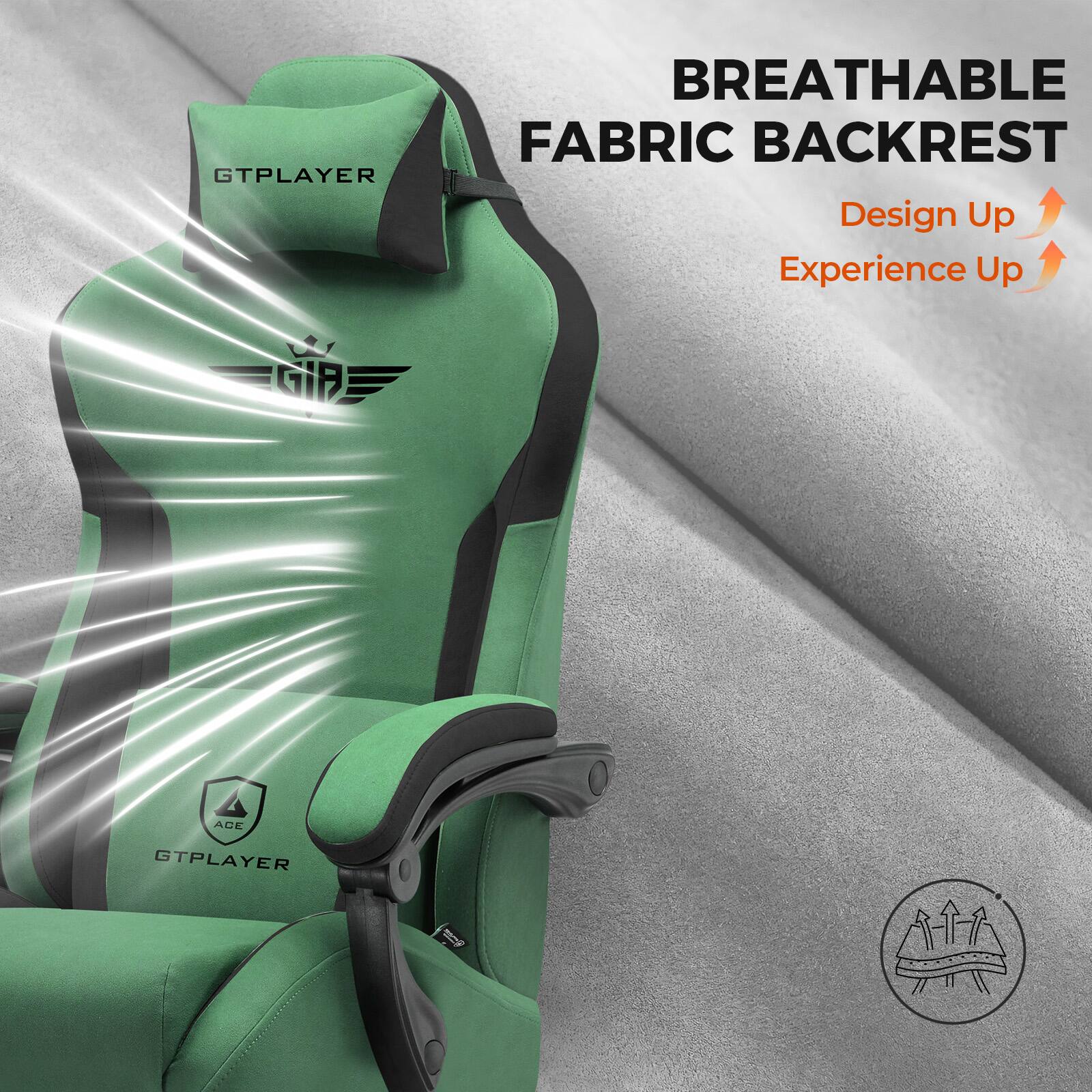 BREATHABLE FABRIC BACKREST

Design Up  
Experience Up

GTPLAYER