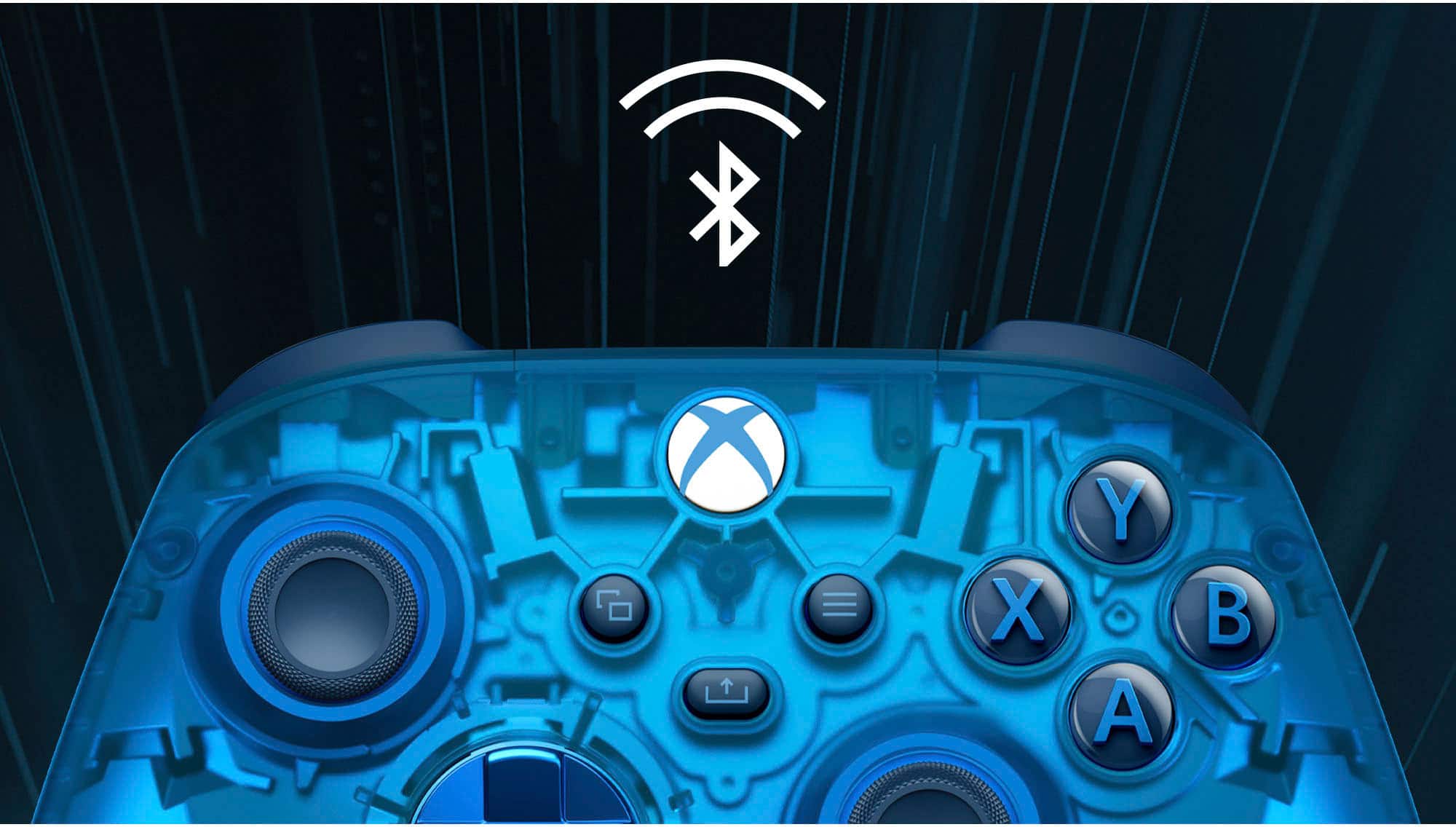 Alt View 14. Microsoft - Xbox Wireless Controller for Xbox Series X, Xbox Series S, Xbox One, PCs, and Cloud-Enabled Devices - Sky Cipher Special Edition.