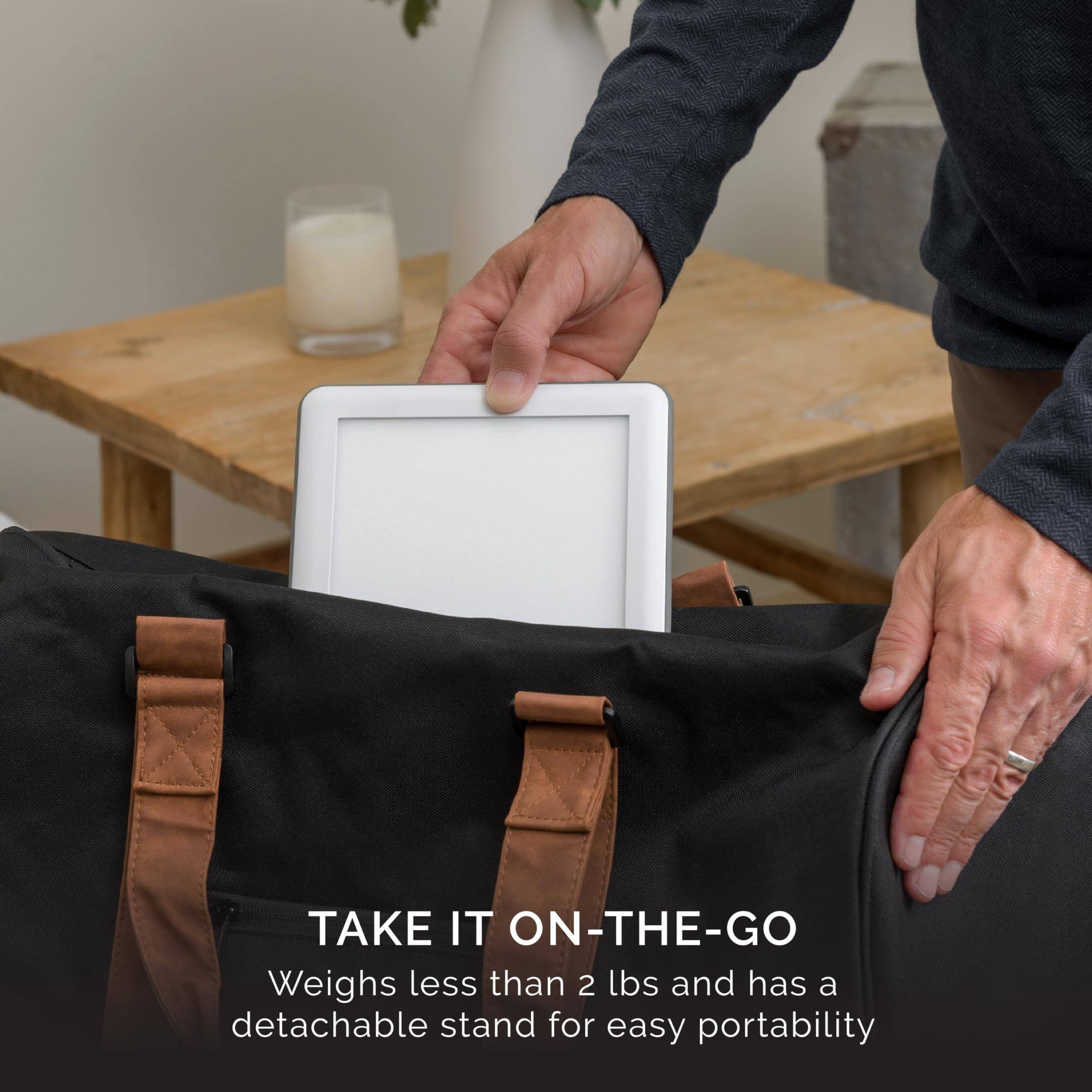 TAKE IT ON-THE-GO  
Weighs less than 2 lbs and has a detachable stand for easy portability