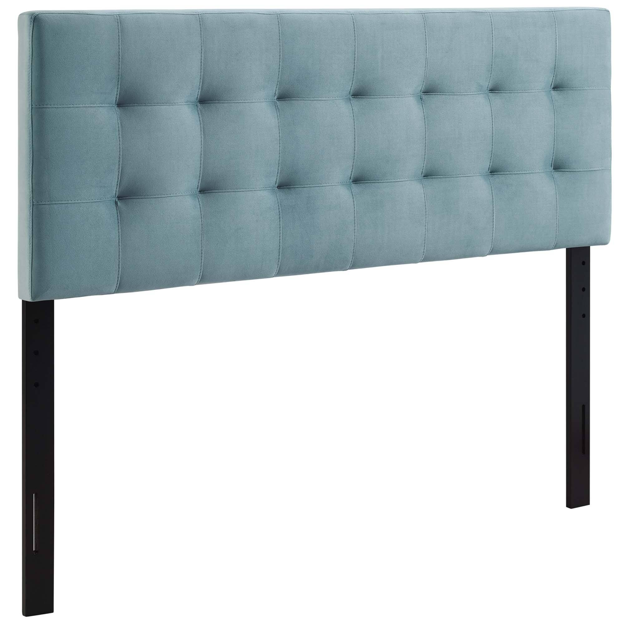 Front. Modway - Lily Biscuit Tufted Performance Velvet Queen Headboard by Modway - Blue.