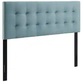 Lily Biscuit Tufted Performance Velvet Queen Headboard by Modway - Blue