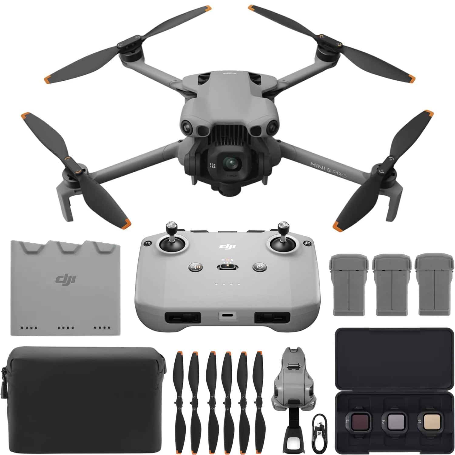 DJI - Mini 5 Pro Drone Fly More Combo (DJI RC-N3) - Gray