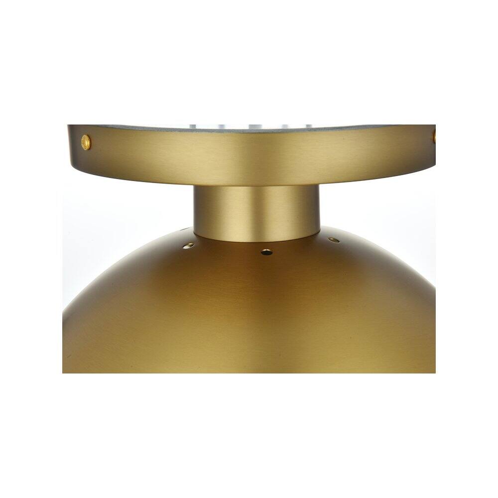 Alt View 2. Living District - Eclipse 12 Inch Flush Mount Ceiling Light Frosted White Shade in Satin Gold - Satin Gold And Frosted White.
