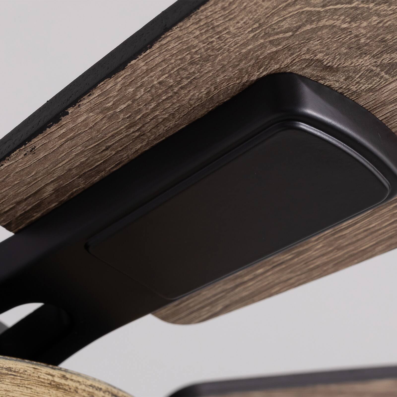 Alt View 4. Siljoy - 46 Inch Black Ceiling Fan with Lights and Remote Rustic Cage Fits Patio Bedroom Living Room - Brown.