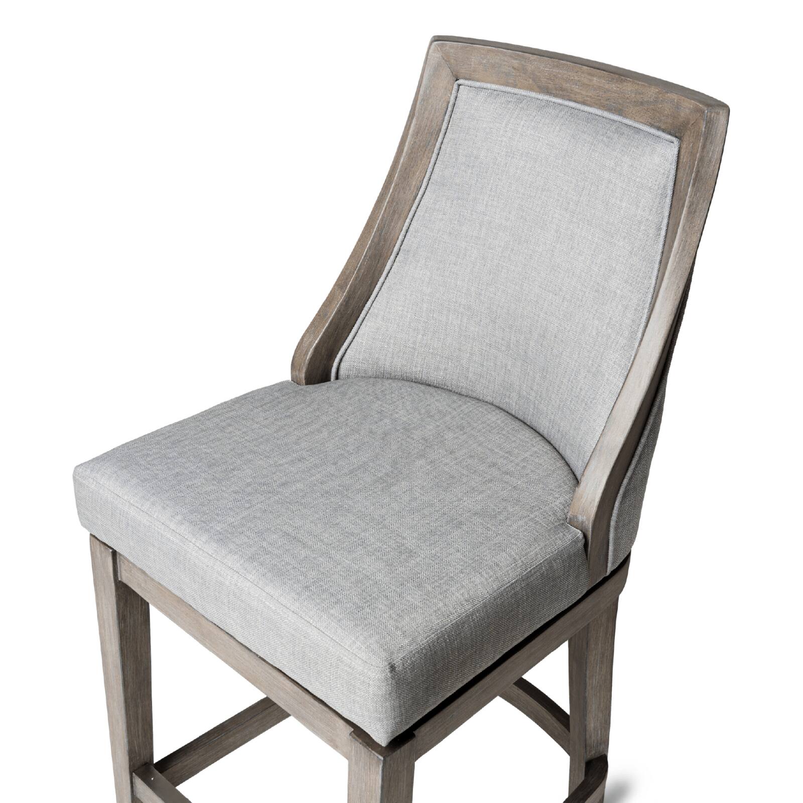 Alt View 7. Maven Lane - 31" Vienna Bar Stool in Reclaimed Oak Finish with  Fabric Upholstery - Reclaimed Oak.