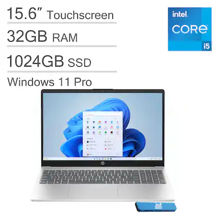 15.6" Touchscreen
32GB RAM
1024GB SSD
Windows 11 Pro
Intel Core i5