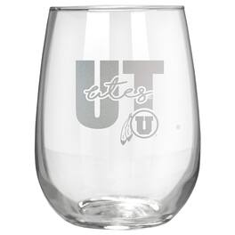 Great American Products - Utah Utes Etched 17oz. City Stemless Wine Glass - Multicolor