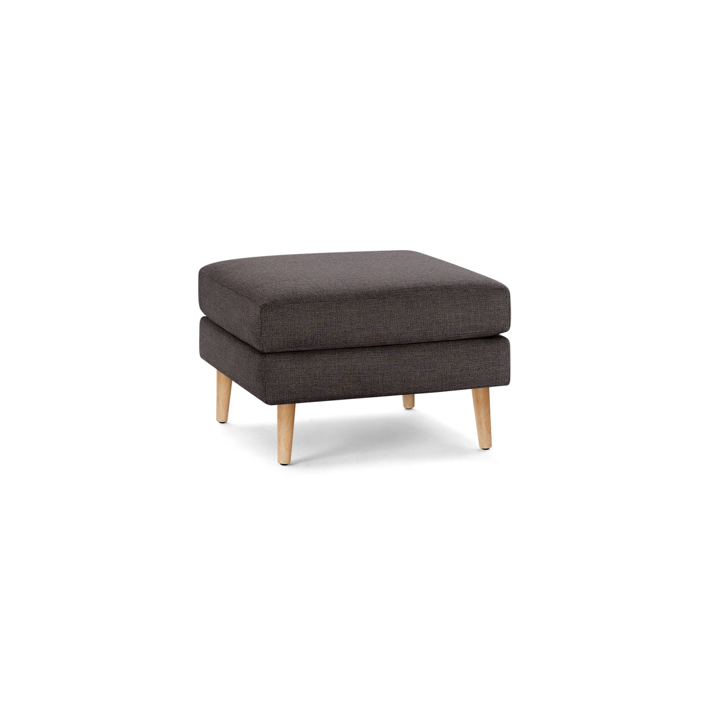 Front. Burrow - Mid Century Nomad Ottoman - Charcoal.