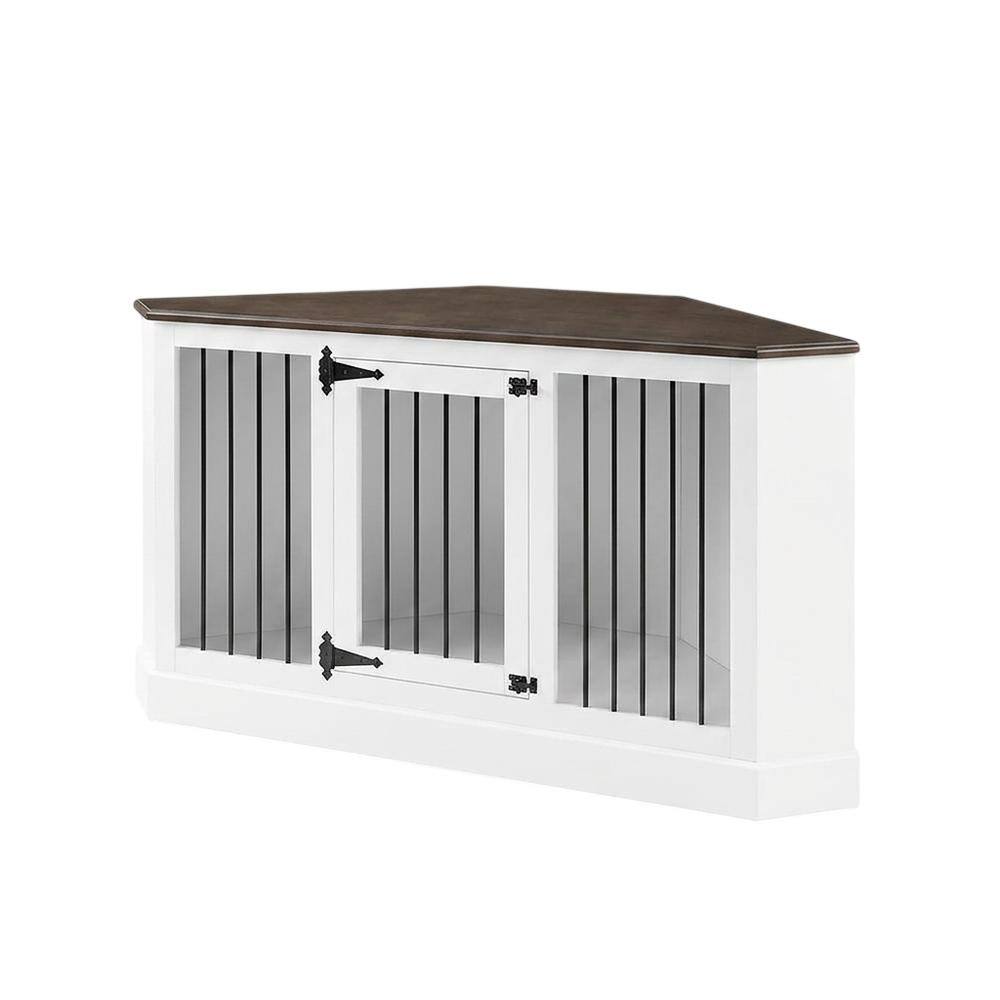Front. Crosley Furniture - Winslow Corner Credenza Dog Crate - White.
